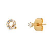 Fashion Letter Sterling Silver Plating Zircon Ear Studs 1 Pair sku image 12