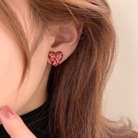 1 Pair Sweet Heart Shape Alloy Plating Women's Ear Studs main image 5