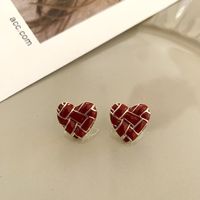 1 Pair Sweet Heart Shape Alloy Plating Women's Ear Studs sku image 1