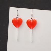 1 Pair Casual Heart Shape Resin Plating Women's Drop Earrings sku image 4