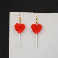 1 Pair Casual Heart Shape Resin Plating Women's Drop Earrings sku image 10