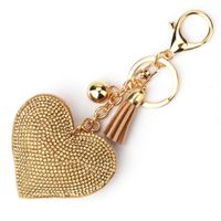 1 Piece Fashion Heart Shape Metal Inlay Rhinestones Women's Keychain main image 4
