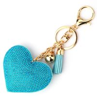 1 Piece Fashion Heart Shape Metal Inlay Rhinestones Women's Keychain main image 3
