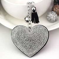 1 Piece Fashion Heart Shape Metal Inlay Rhinestones Women's Keychain sku image 2
