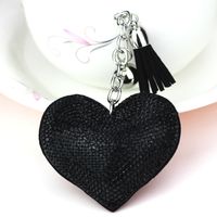 1 Piece Fashion Heart Shape Metal Inlay Rhinestones Women's Keychain sku image 1