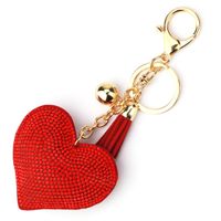 1 Piece Fashion Heart Shape Metal Inlay Rhinestones Women's Keychain main image 2