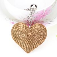 1 Piece Fashion Heart Shape Metal Inlay Rhinestones Women's Keychain sku image 9