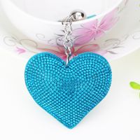 1 Piece Fashion Heart Shape Metal Inlay Rhinestones Women's Keychain sku image 6