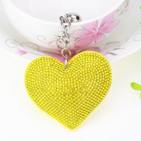 1 Piece Fashion Heart Shape Metal Inlay Rhinestones Women's Keychain sku image 8