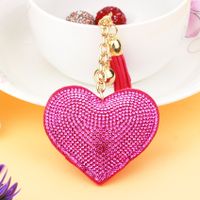 1 Piece Fashion Heart Shape Metal Inlay Rhinestones Women's Keychain sku image 25
