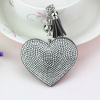 1 Piece Fashion Heart Shape Metal Inlay Rhinestones Women's Keychain sku image 13