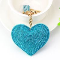 1 Piece Fashion Heart Shape Metal Inlay Rhinestones Women's Keychain sku image 19