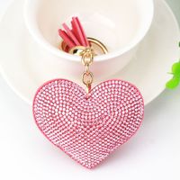 1 Piece Fashion Heart Shape Metal Inlay Rhinestones Women's Keychain sku image 15