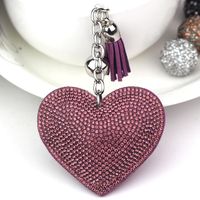 1 Piece Fashion Heart Shape Metal Inlay Rhinestones Women's Keychain sku image 11