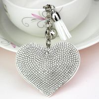 1 Piece Fashion Heart Shape Metal Inlay Rhinestones Women's Keychain sku image 10