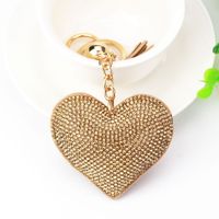 1 Piece Fashion Heart Shape Metal Inlay Rhinestones Women's Keychain sku image 14