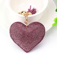 1 Piece Fashion Heart Shape Metal Inlay Rhinestones Women's Keychain sku image 17