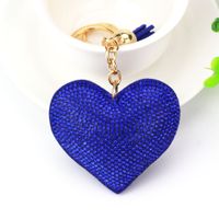 1 Piece Fashion Heart Shape Metal Inlay Rhinestones Women's Keychain sku image 22