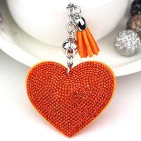 1 Piece Fashion Heart Shape Metal Inlay Rhinestones Women's Keychain sku image 12