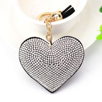 1 Piece Fashion Heart Shape Metal Inlay Rhinestones Women's Keychain sku image 21