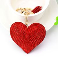 1 Piece Fashion Heart Shape Metal Inlay Rhinestones Women's Keychain sku image 16