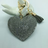 1 Piece Fashion Heart Shape Metal Inlay Rhinestones Women's Keychain sku image 29