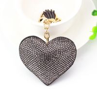1 Piece Fashion Heart Shape Metal Inlay Rhinestones Women's Keychain sku image 20