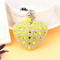 1 Piece Fashion Heart Shape Metal Inlay Rhinestones Women's Keychain sku image 26