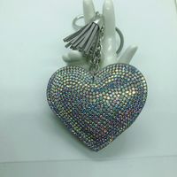 1 Piece Fashion Heart Shape Metal Inlay Rhinestones Women's Keychain sku image 30