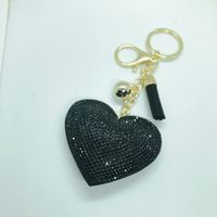 1 Piece Fashion Heart Shape Metal Inlay Rhinestones Women's Keychain sku image 33