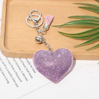 1 Piece Fashion Heart Shape Metal Inlay Rhinestones Women's Keychain sku image 32