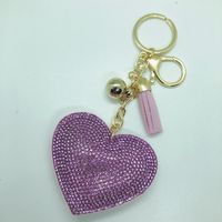 1 Piece Fashion Heart Shape Metal Inlay Rhinestones Women's Keychain sku image 34