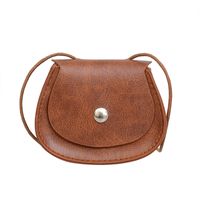 Women's Mini All Seasons Pu Leather Solid Color Cute Semicircle Flip Cover Shoulder Bag main image 4