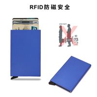 Unisex Solid Color Alloy Plastic Open Card Holders main image 5