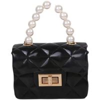Women's Mini All Seasons Pu Leather Solid Color Fashion Beading Square Lock Clasp Handbag main image 3
