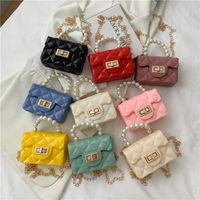Women's Mini All Seasons Pu Leather Solid Color Fashion Beading Square Lock Clasp Handbag main image 1
