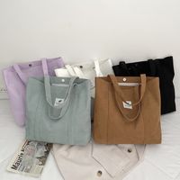 Unisex Fashion Solid Color Canvas Shopping Bags main image 6