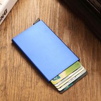 Unisex Solid Color Alloy Plastic Open Card Holders main image 6