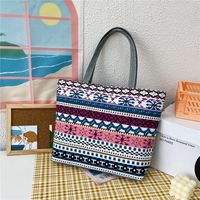 Unisex Cute Flower Canvas Shopping Bags sku image 13