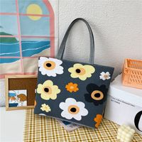 Unisex Cute Flower Canvas Shopping Bags sku image 1