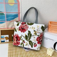 Unisex Cute Flower Canvas Shopping Bags sku image 15