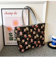 Unisex Cute Flower Canvas Shopping Bags sku image 8