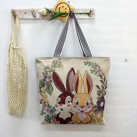 Women's Vintage Style Flower Canvas Shopping Bags sku image 7