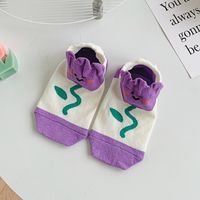 Women's Sweet Flower Cotton Crew Socks A Pair sku image 3