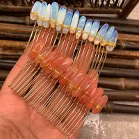 Fashion Geometric Color Block Natural Crystal Insert Comb 1 Piece main image 2