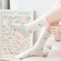 Femmes Mignon Fleur Nylon Coton Cheville Chaussettes Une Paire main image 5