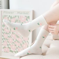 Frau Süß Blume Nylon Baumwolle Ankle Socken Ein Paar main image 5