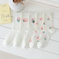 Women's Cute Flower Nylon Cotton Ankle Socks A Pair main image 3