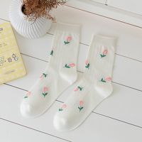 Women's Cute Flower Nylon Cotton Ankle Socks A Pair sku image 4