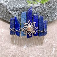 Fashion Sun Color Block Crown Crystal Insert Comb 1 Piece sku image 4